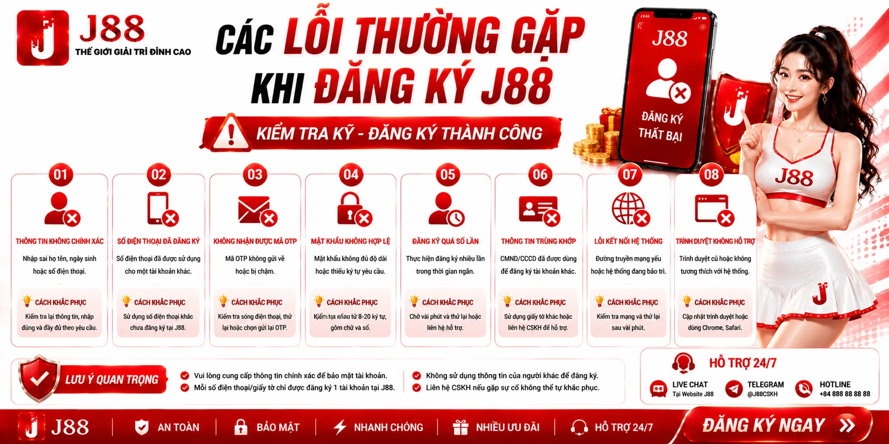 Đăng Ký J88 – Hướng Dẫn Tạo Tài Khoản Từng Bước 2 Các lỗi thường gặp khi đăng ký J88