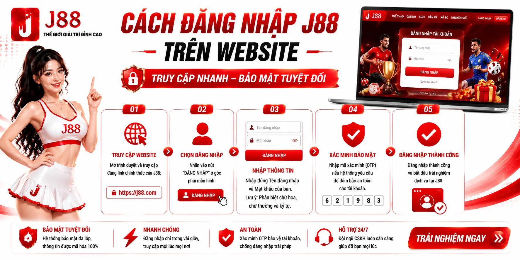 Đăng Nhập J88 – Cách Truy Cập Tài Khoản An Toàn 1 Cách đăng nhập J88 trên website