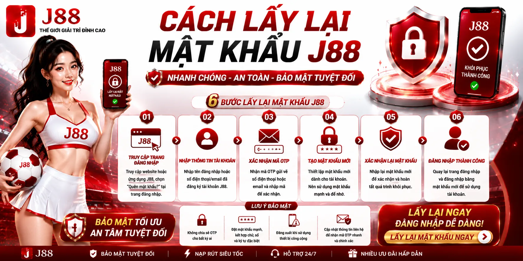Cách lấy lại mật khẩu J88 từng bước