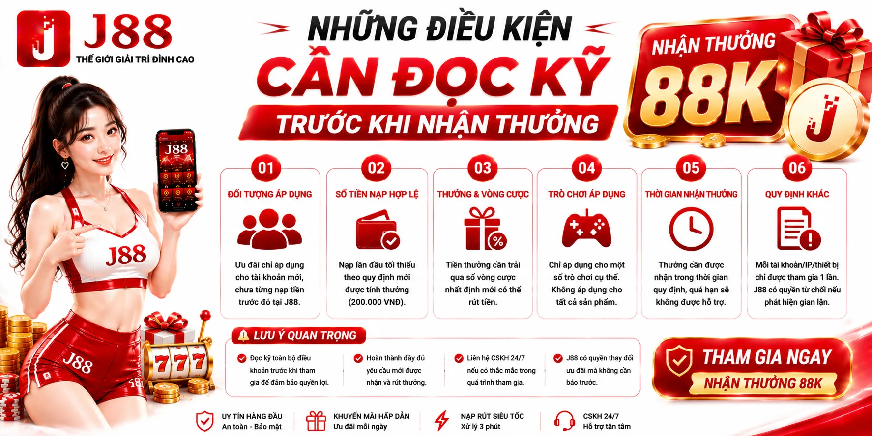 Thưởng Nạp Đầu J88 150% – Điều Kiện Và Cách Nhận 2 Những điều kiện cần đọc kỹ trước khi nhận thưởng