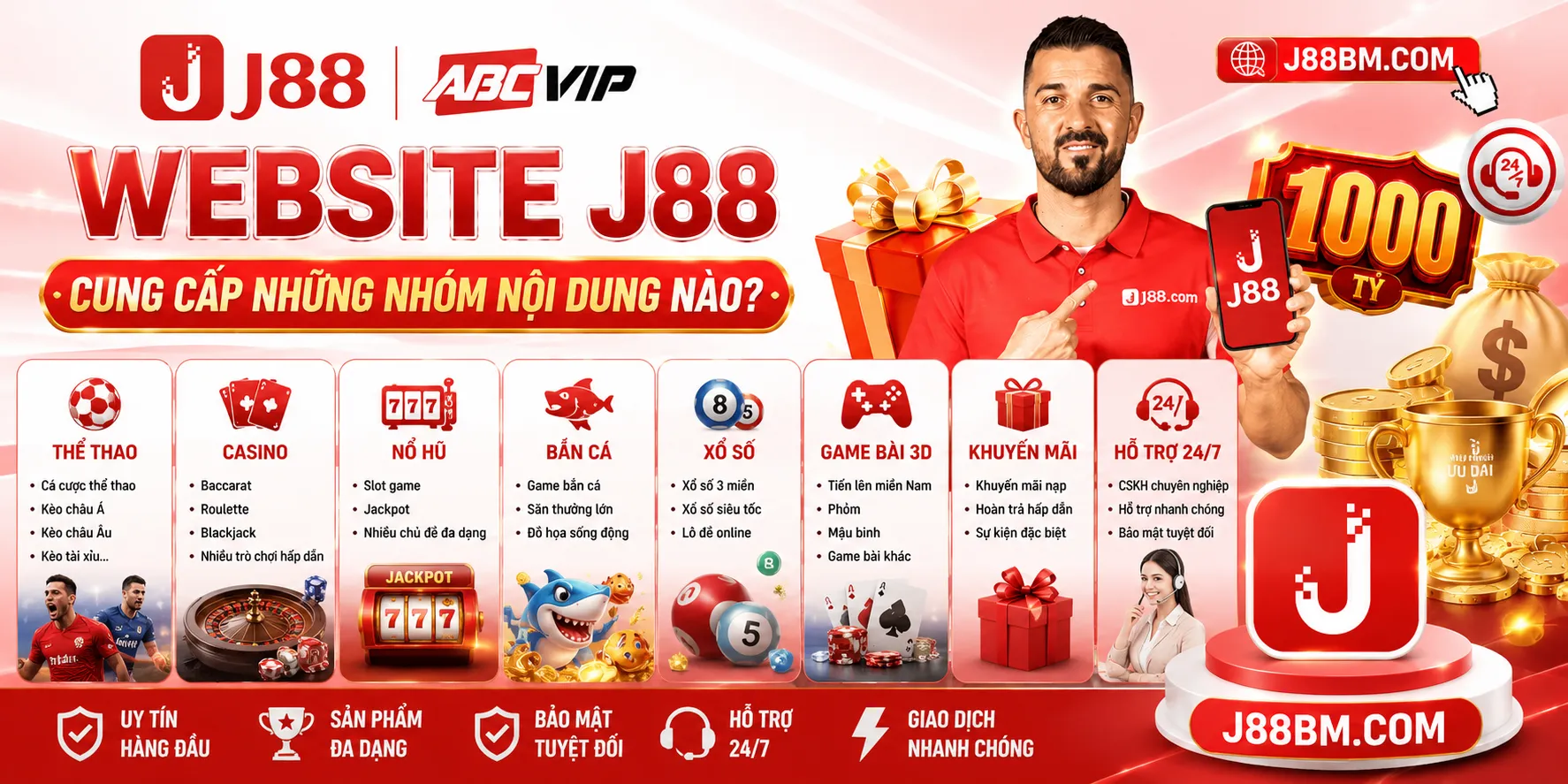 Giới Thiệu J88 – Thông Tin Và Nhận Diện Thương Hiệu 1 Website J88 cung cấp những nhóm nội dung nào?
